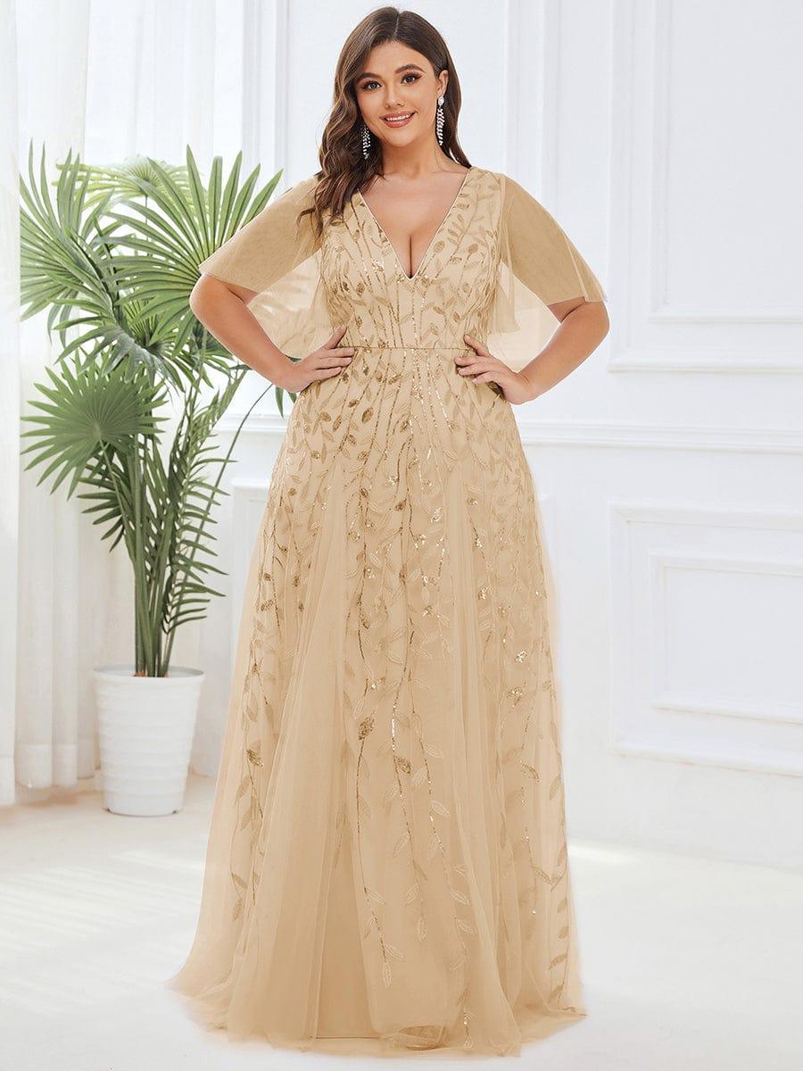 pretty ASTRAL|Plus Size Floor Length Formal Evening Gowns for Weddings