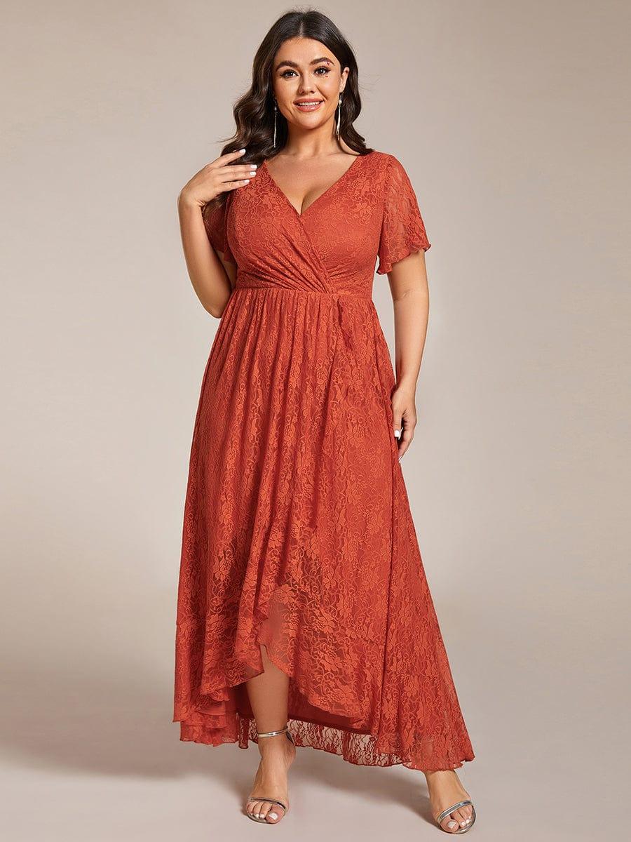 pretty ELISE|Plus Size Ruffled Lace Formal Evening Dress