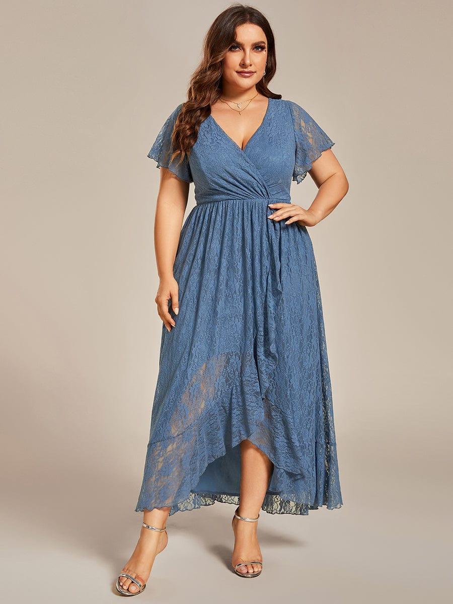 pretty ELISE|Plus Size Ruffled Lace Formal Evening Dress