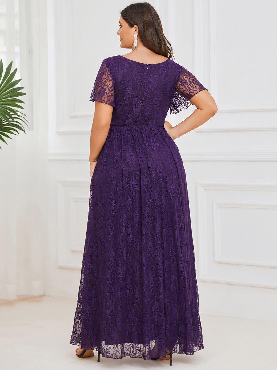 pretty ELISE|Plus Size Ruffled Lace Formal Evening Dress