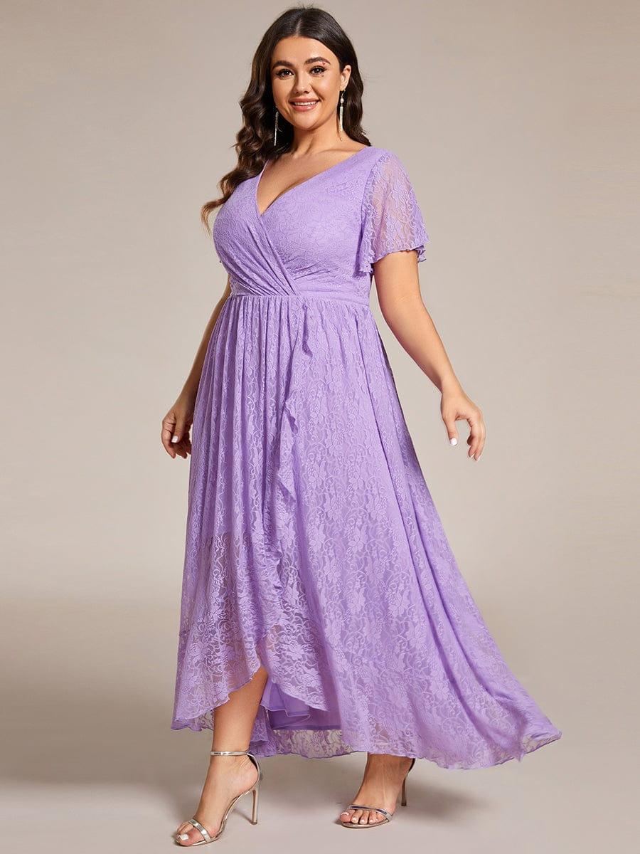 pretty ELISE|Plus Size Ruffled Lace Formal Evening Dress