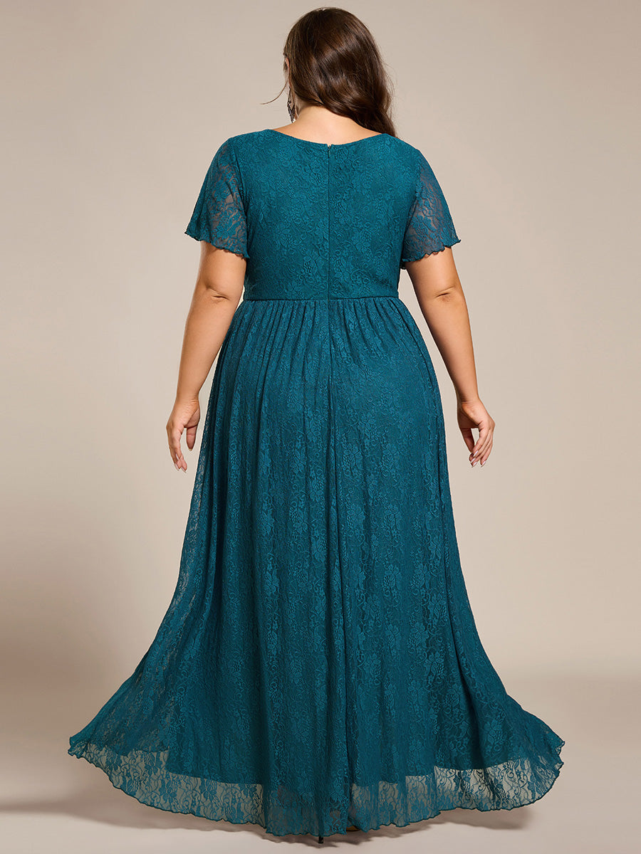 pretty ELISE|Plus Size Ruffled Lace Formal Evening Dress