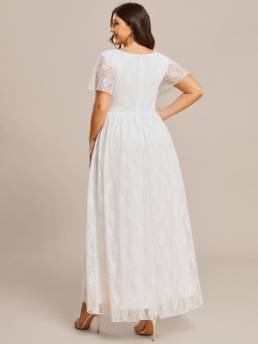 pretty ELISE|Plus Size Ruffled Lace Formal Evening Dress