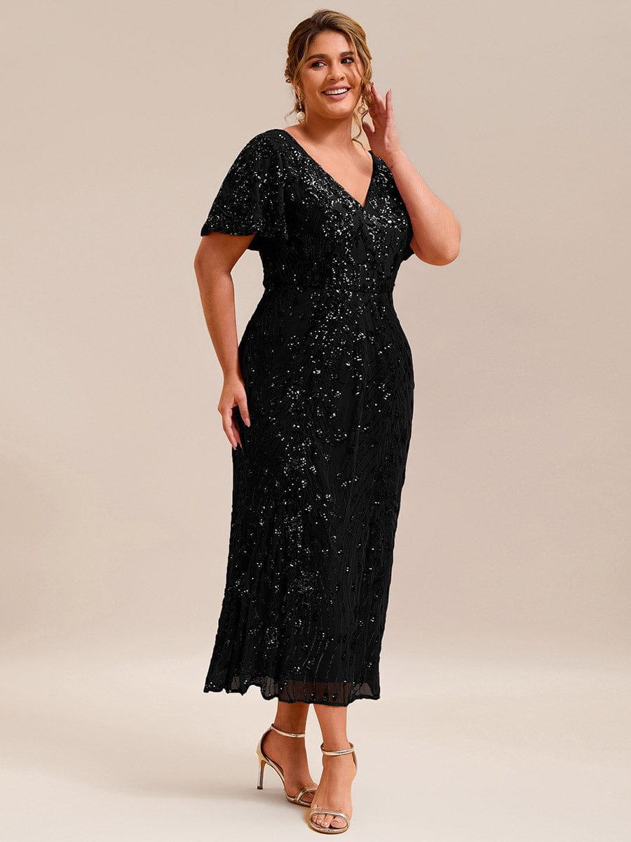 pretty PALMER|Plus Size Sequin Mermaid Formal Dress