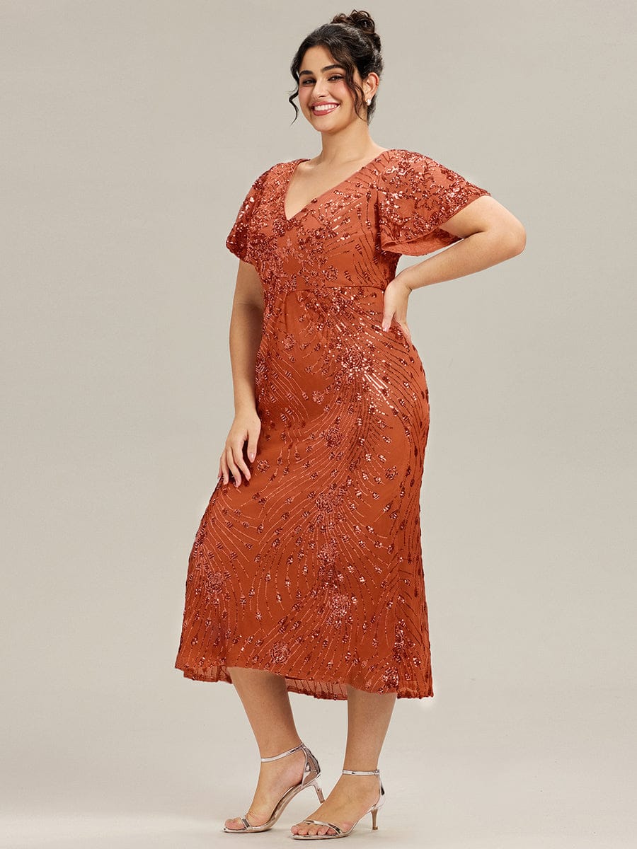pretty PALMER|Plus Size Sequin Mermaid Formal Dress