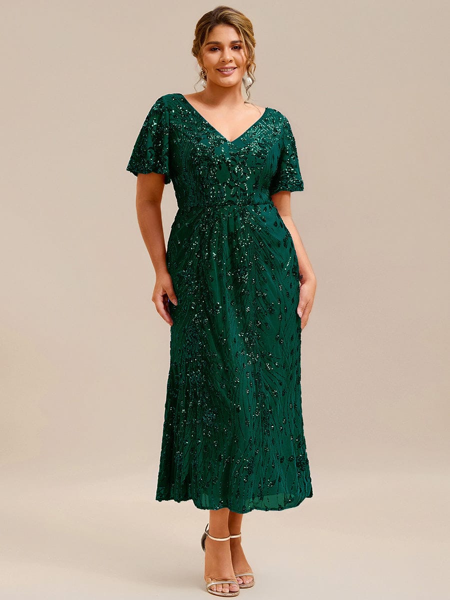 pretty PALMER|Plus Size Sequin Mermaid Formal Dress