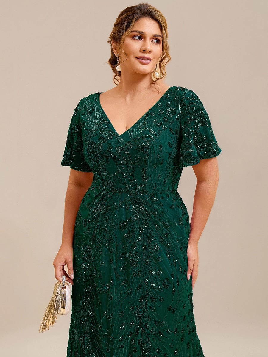 pretty PALMER|Plus Size Sequin Mermaid Formal Dress