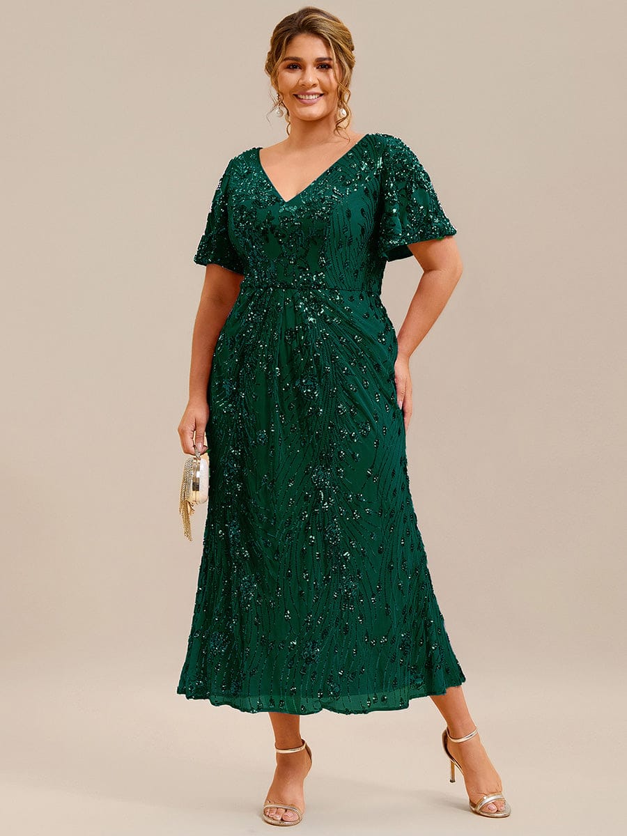 pretty PALMER|Plus Size Sequin Mermaid Formal Dress
