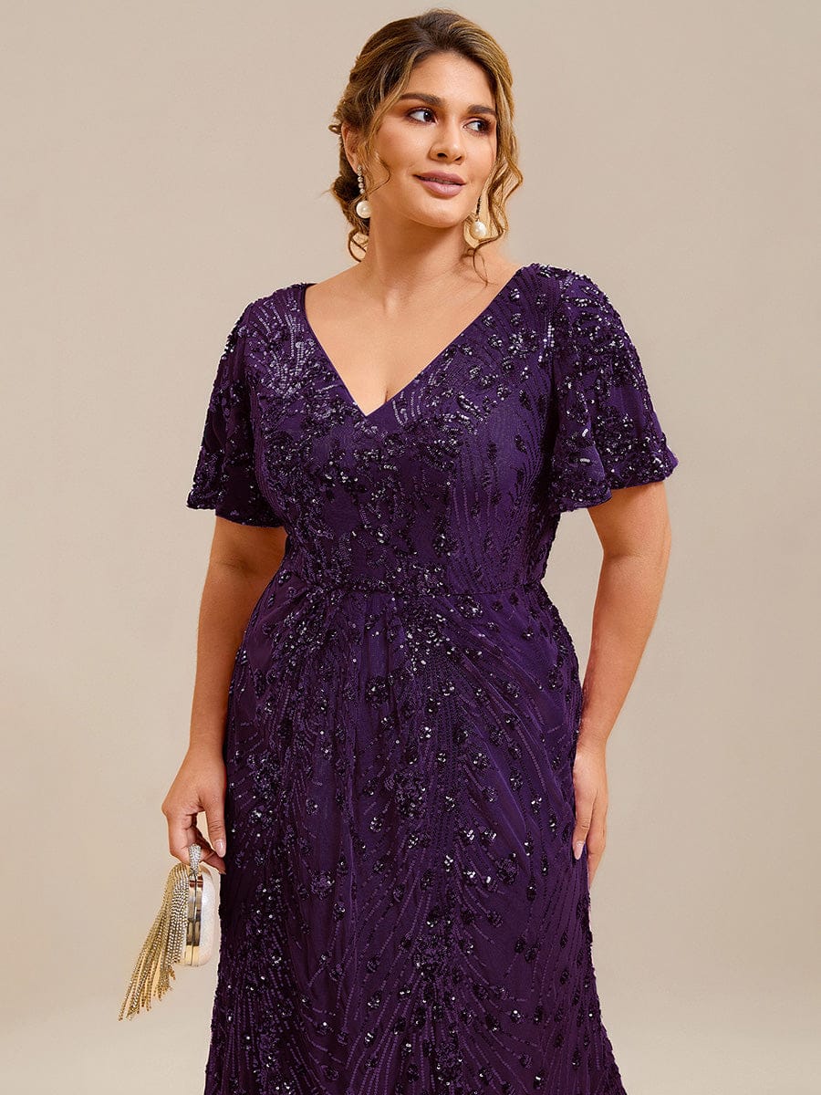 pretty PALMER|Plus Size Sequin Mermaid Formal Dress