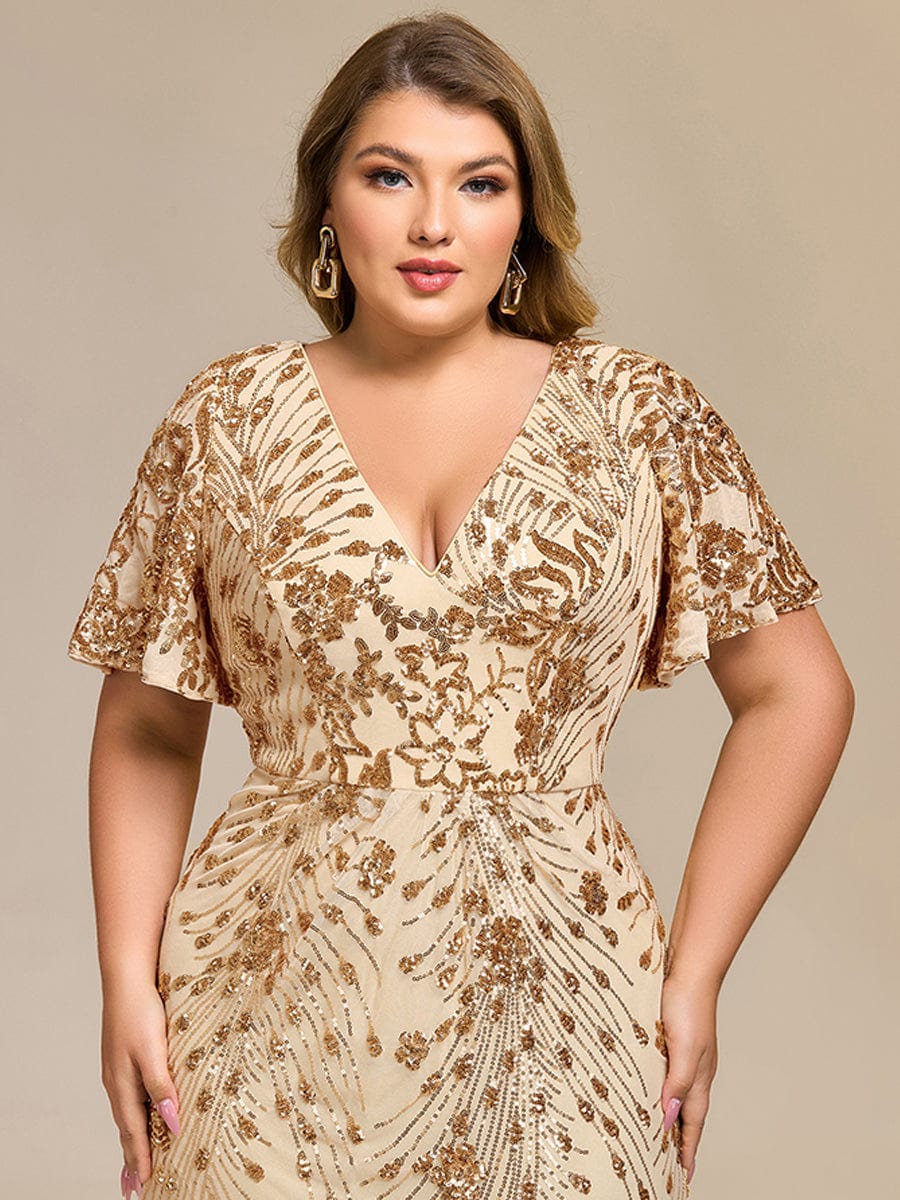 pretty PALMER|Plus Size Sequin Mermaid Formal Dress