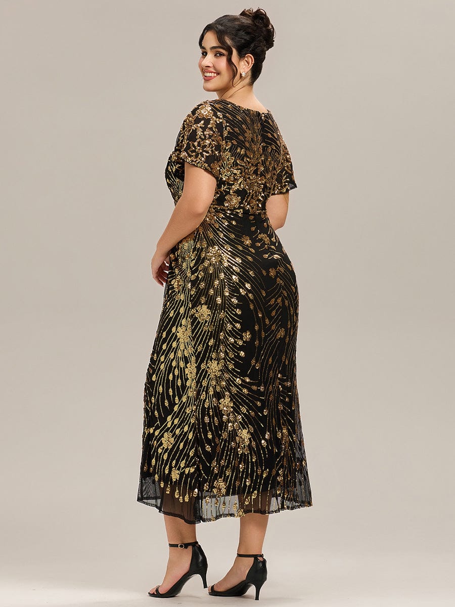 pretty PALMER|Plus Size Sequin Mermaid Formal Dress