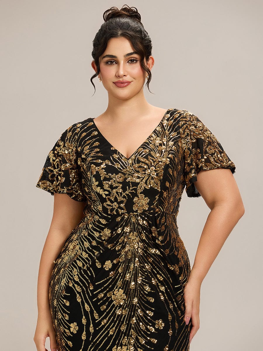 pretty PALMER|Plus Size Sequin Mermaid Formal Dress