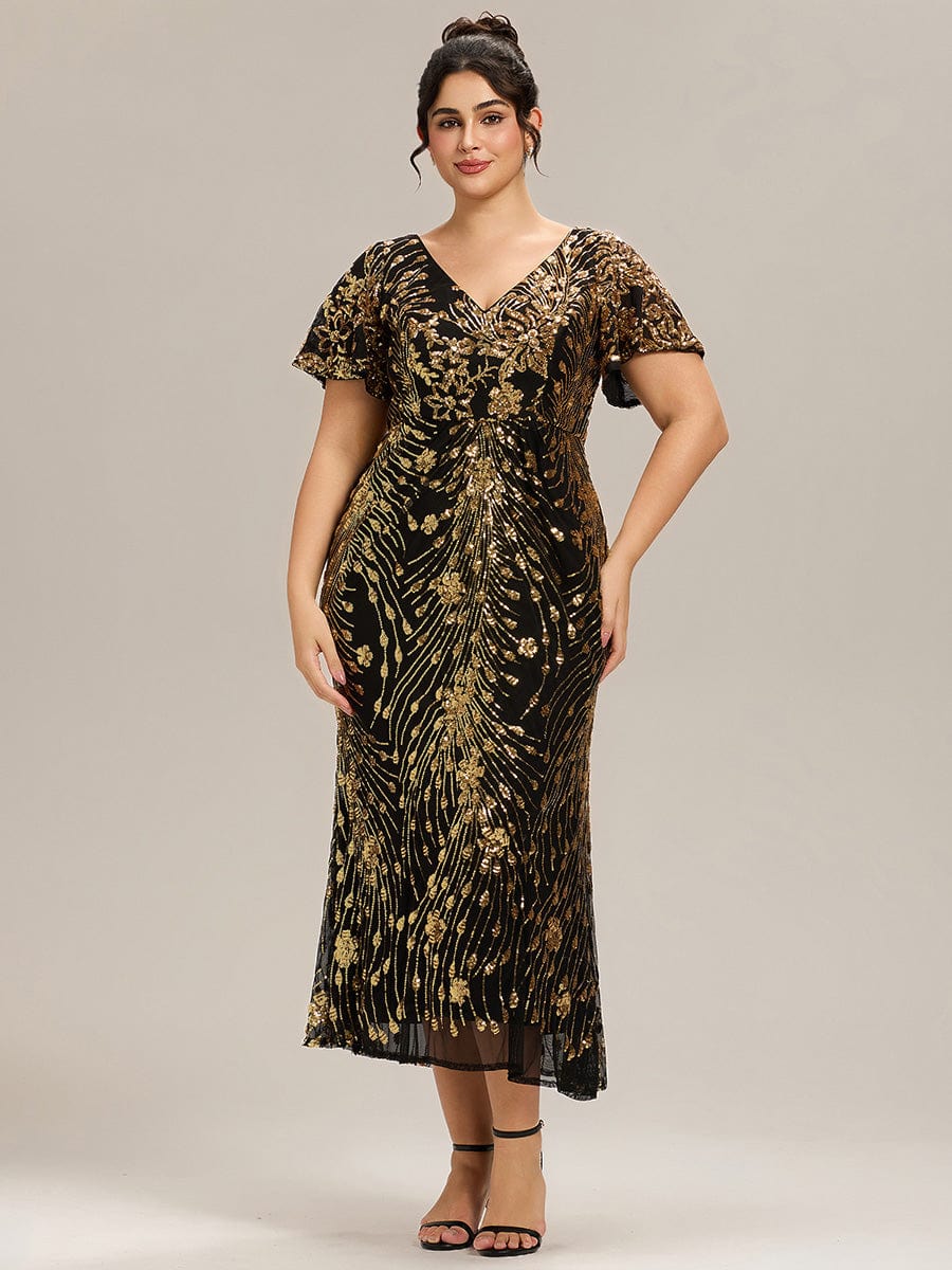 pretty PALMER|Plus Size Sequin Mermaid Formal Dress