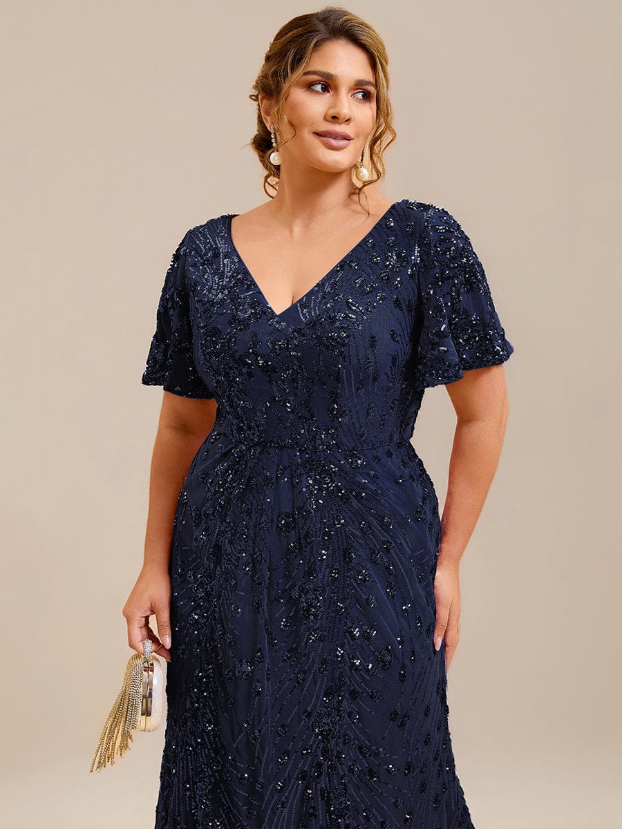 pretty PALMER|Plus Size Sequin Mermaid Formal Dress