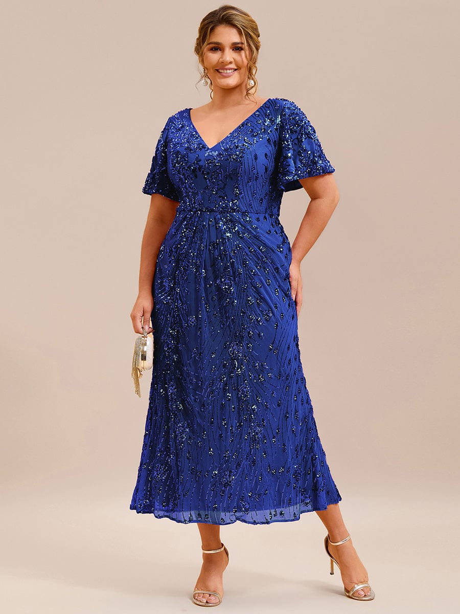 pretty PALMER|Plus Size Sequin Mermaid Formal Dress