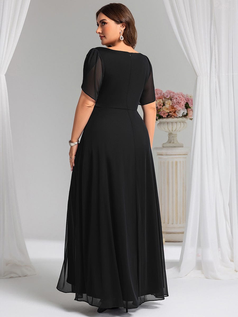 pretty NOAH|Plus Size Waist Decoration Chiffon A-Line Formal Dress