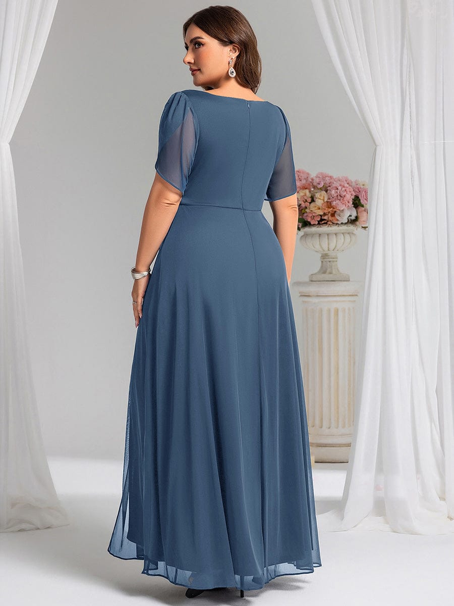 pretty NOAH|Plus Size Waist Decoration Chiffon A-Line Formal Dress