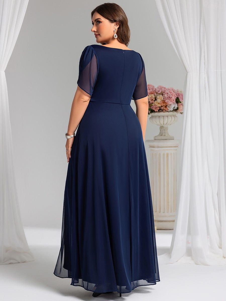 pretty NOAH|Plus Size Waist Decoration Chiffon A-Line Formal Dress