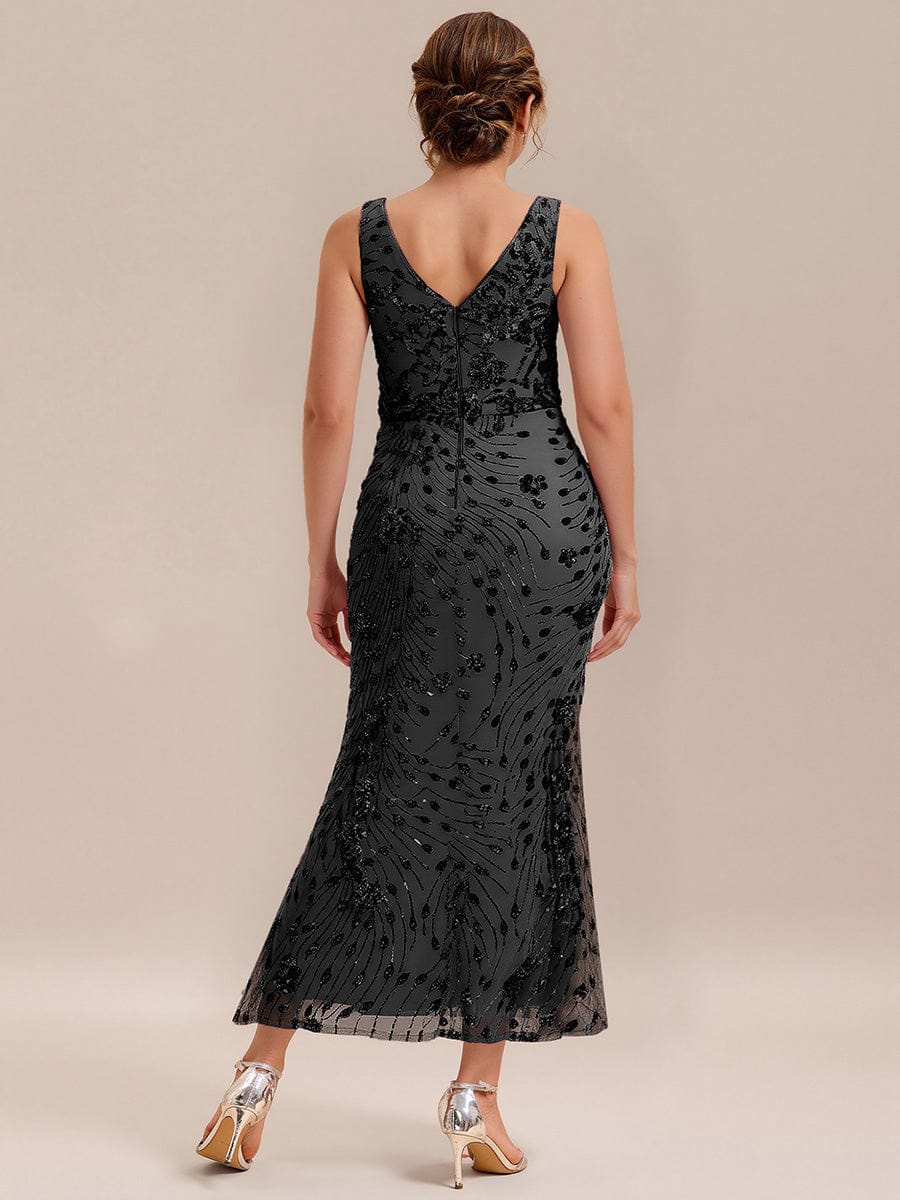 pretty JUNIPER| Plus Size Knotted Sequin Formal Evening Dress