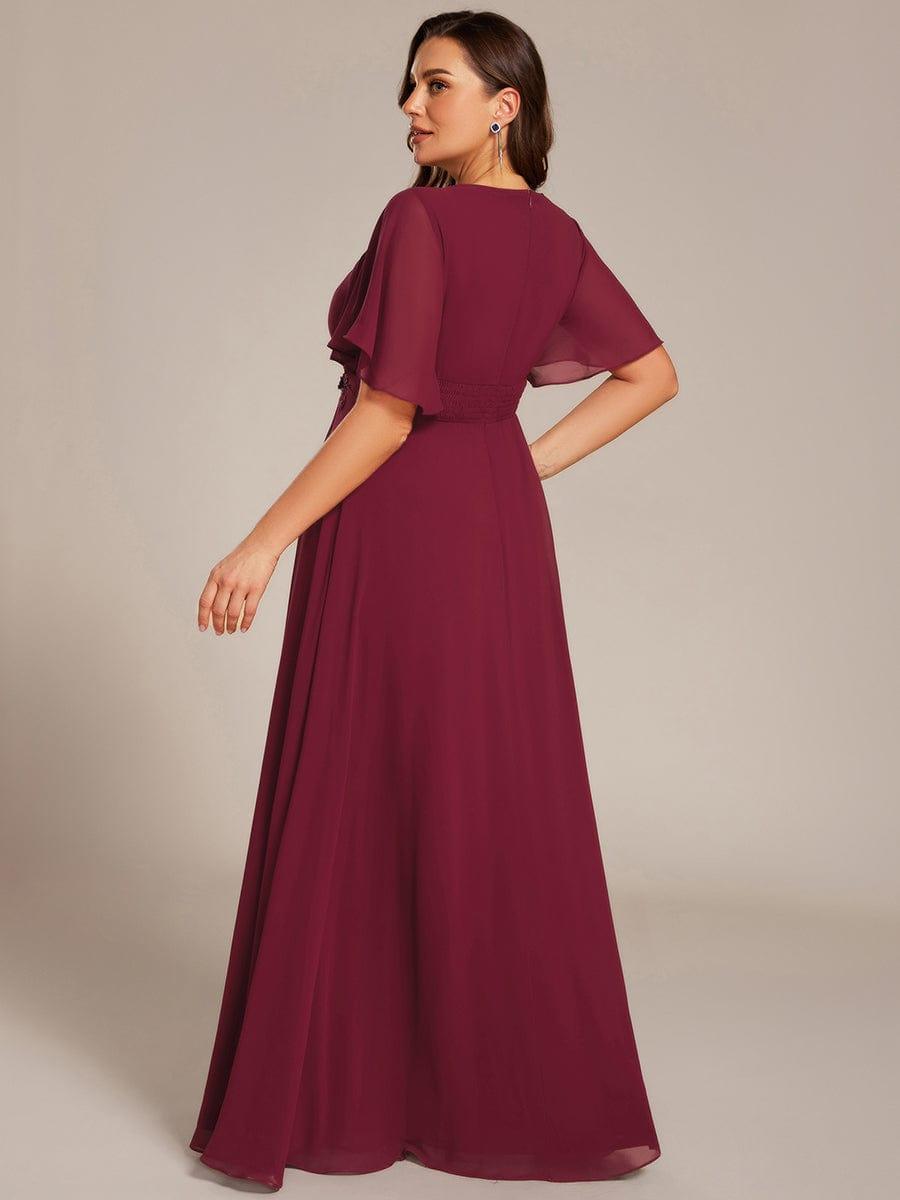 pretty ASPYN|Plus Size Pleated Waist Applique Maxi Bridesmaid Dress