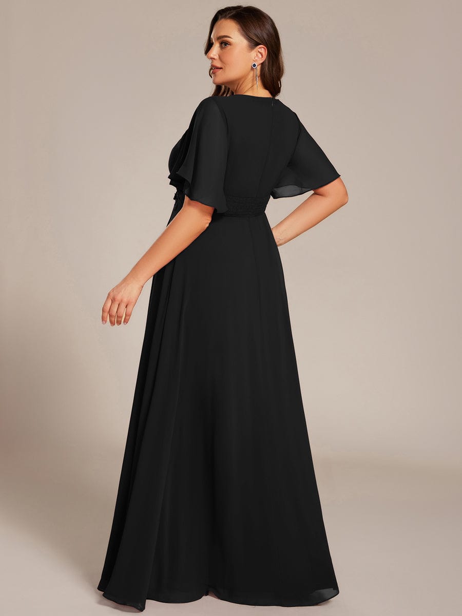 pretty ASPYN|Plus Size Pleated Waist Applique Maxi Bridesmaid Dress