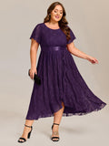 pretty SEVYN|Plus Size Ruffled Sleeve Empire Waist Lace Wedding Guest Dress