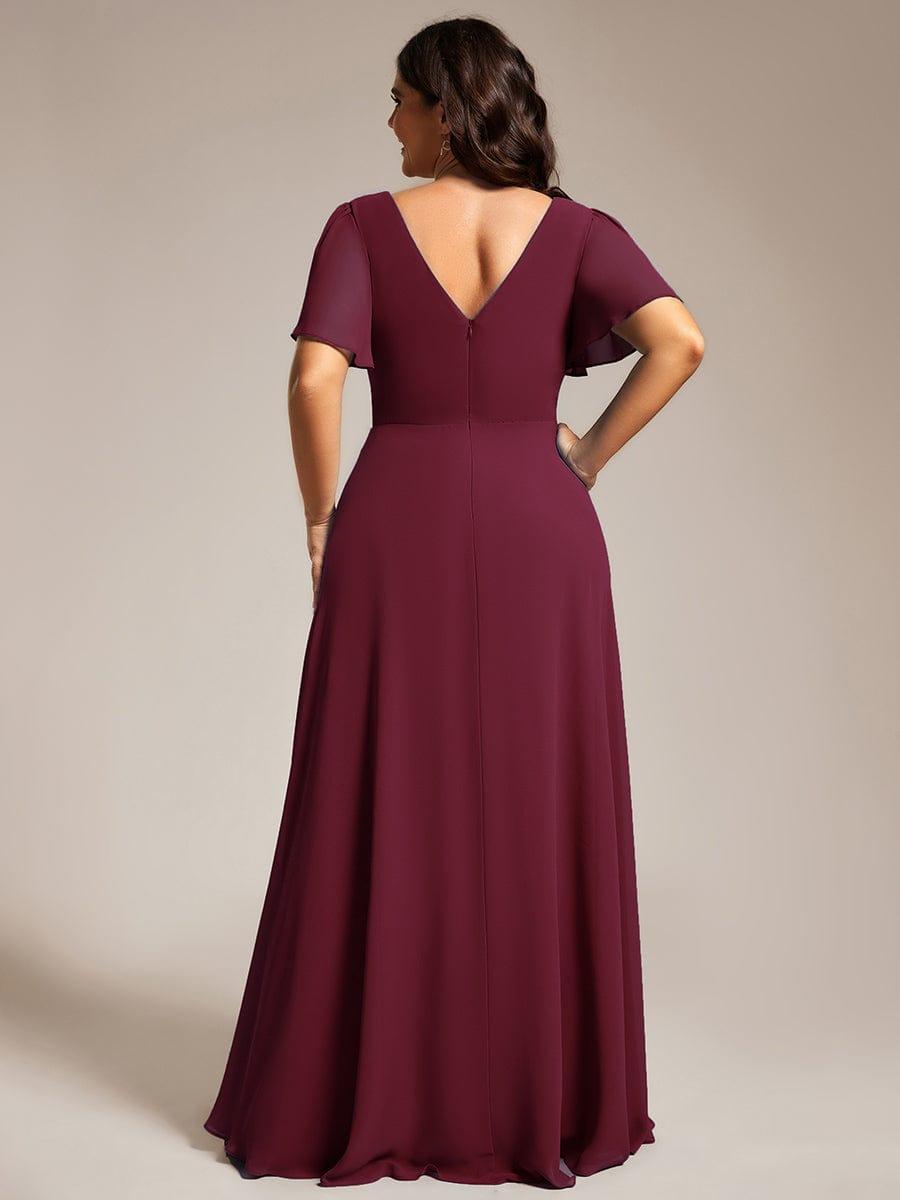pretty LAYLAH|Plus Size Pleated A-Line Shiny Belt Chiffon Formal Evening Dress