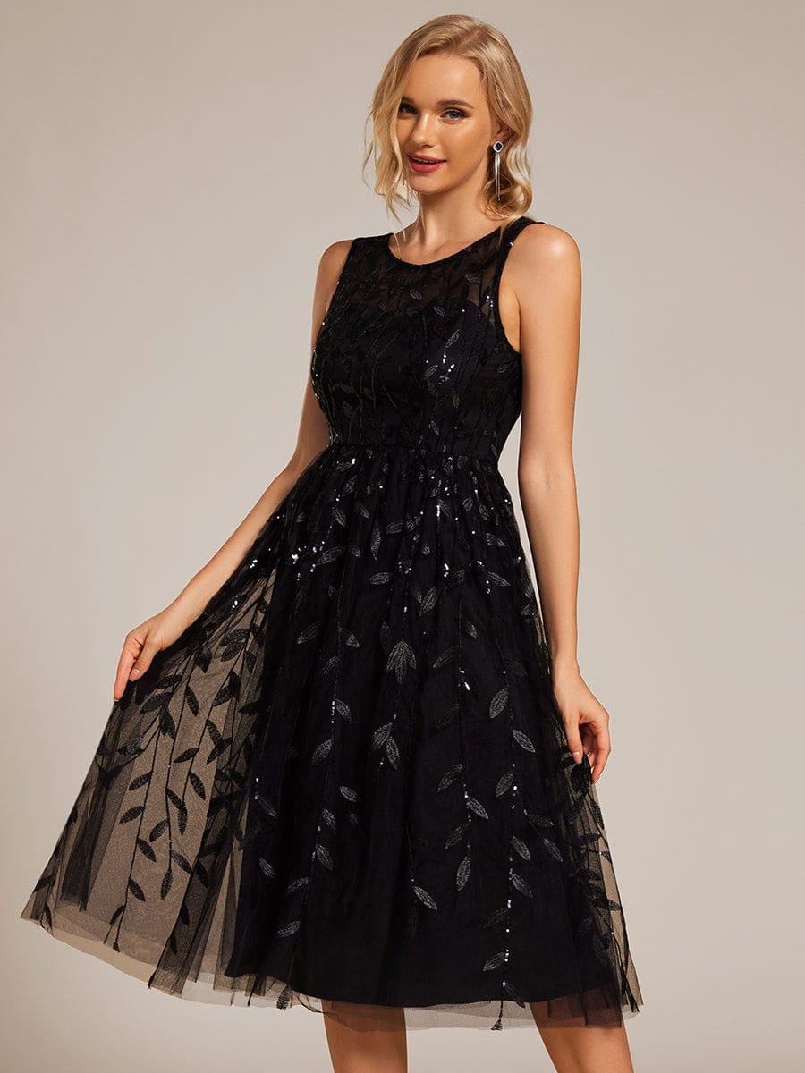 Sequin Embroidery Wedding Guest Dress
