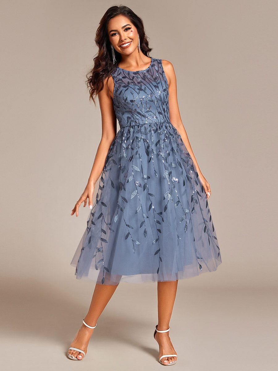 Sequin Embroidery Wedding Guest Dress