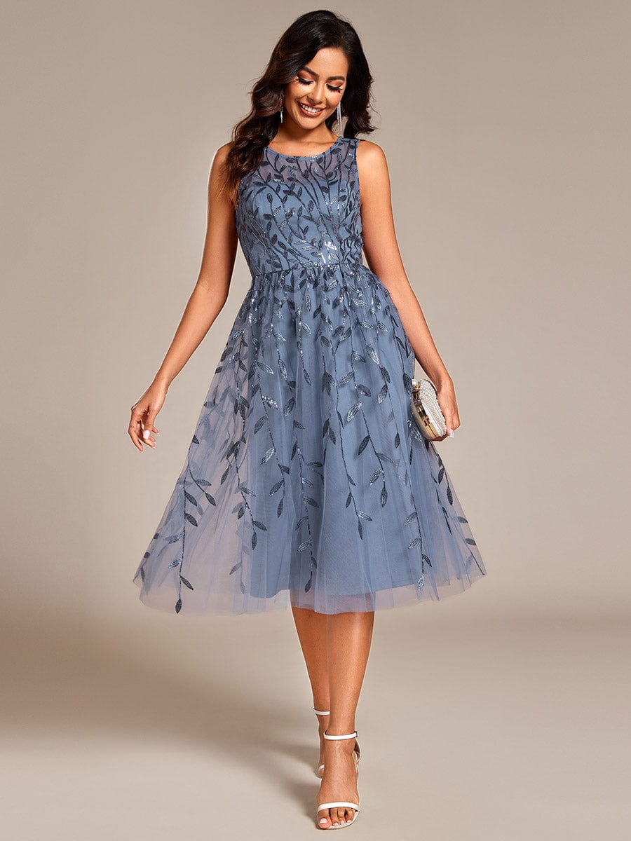 Sequin Embroidery Wedding Guest Dress