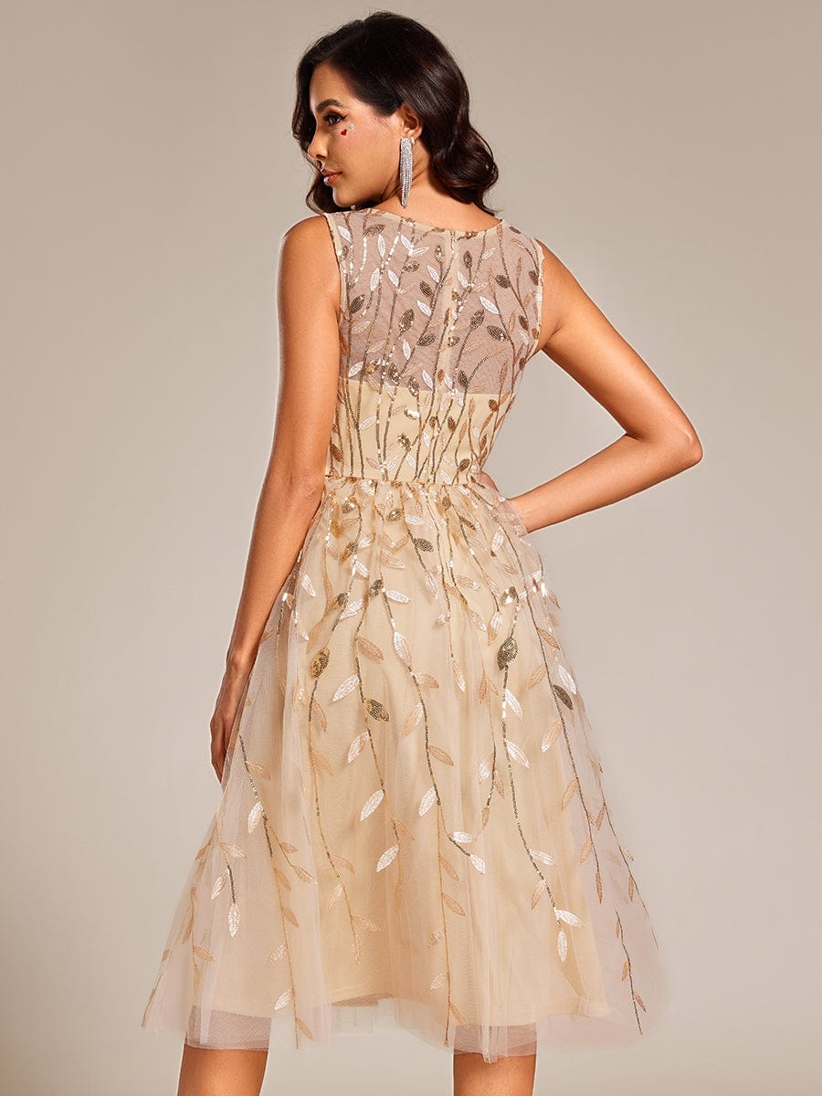 Sequin Embroidery Wedding Guest Dress