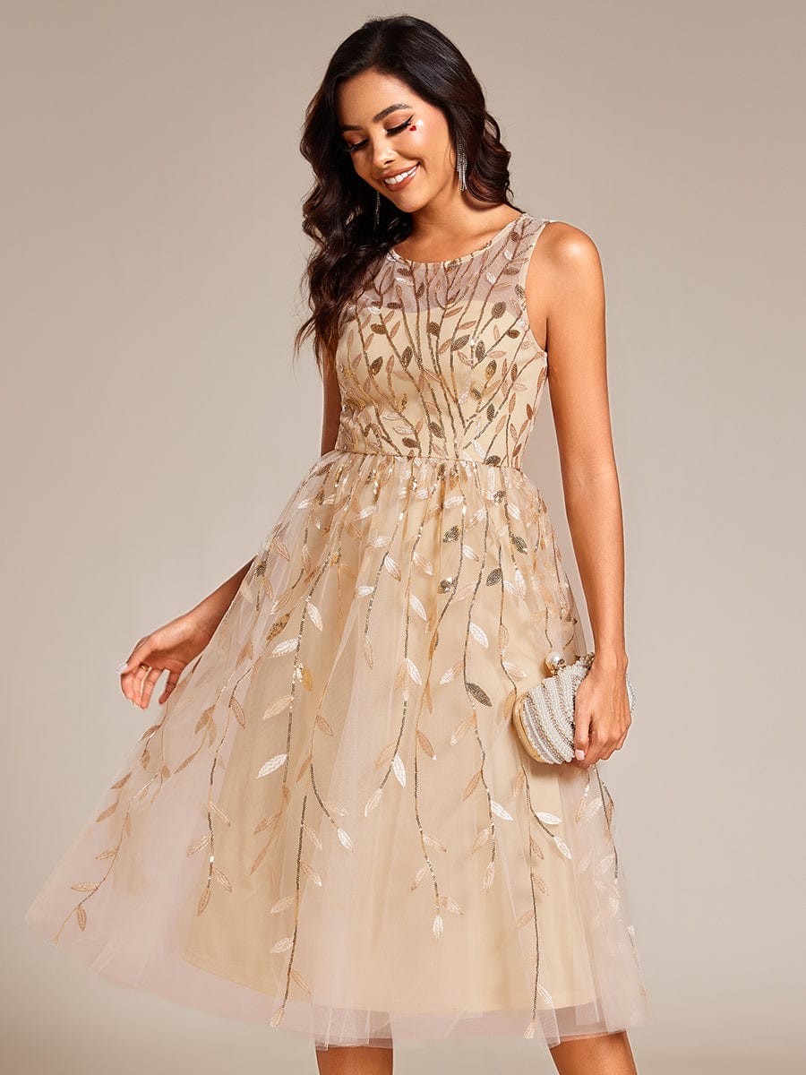 Sequin Embroidery Wedding Guest Dress