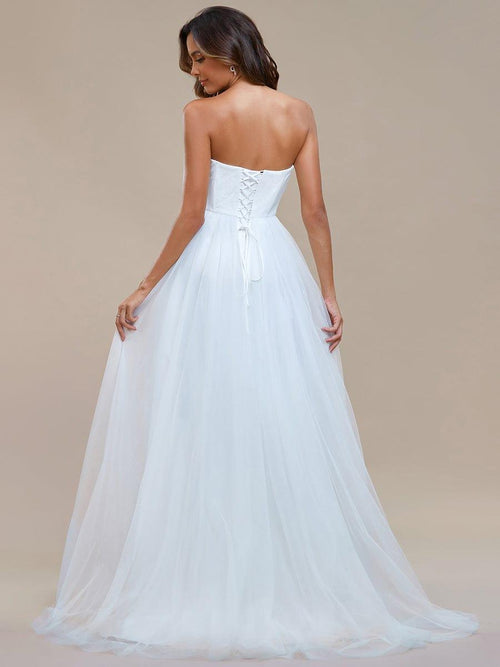 KYORA'S BRIDE|Romantic Back-laced Adjustable Strapless A-Line Tulle Wedding Dress
