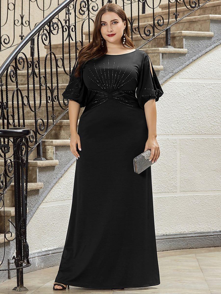 pretty VICOTIRE|Simple Plus Size Bodycon Maxi Mermaid Wedding Guest Dress