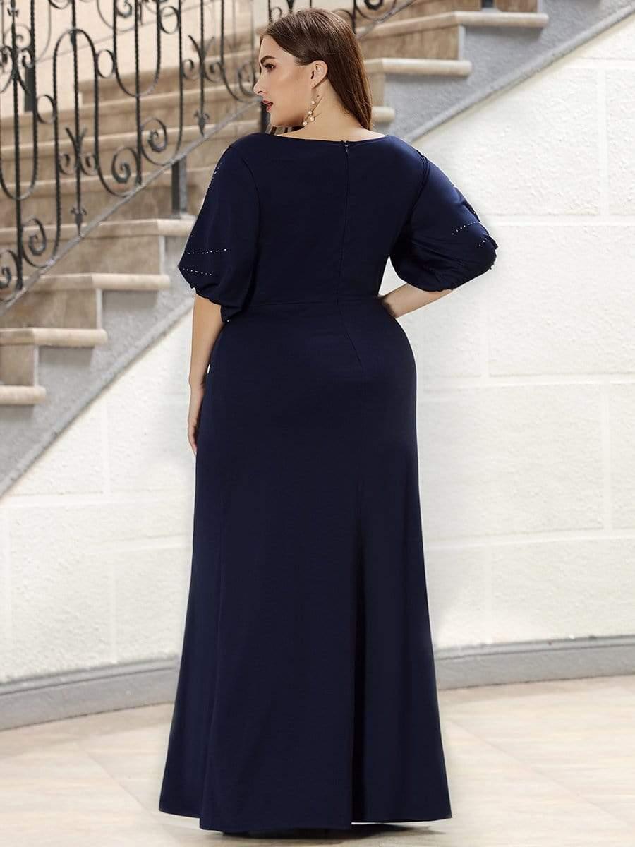 pretty VICOTIRE|Simple Plus Size Bodycon Maxi Mermaid Wedding Guest Dress