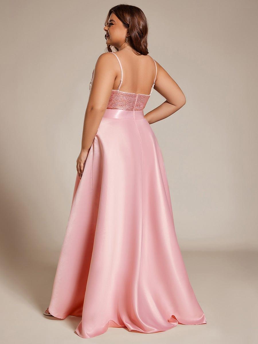 pretty ALYNA|High Low Sleeveless Plus Size Dresses With Sequin for Evening