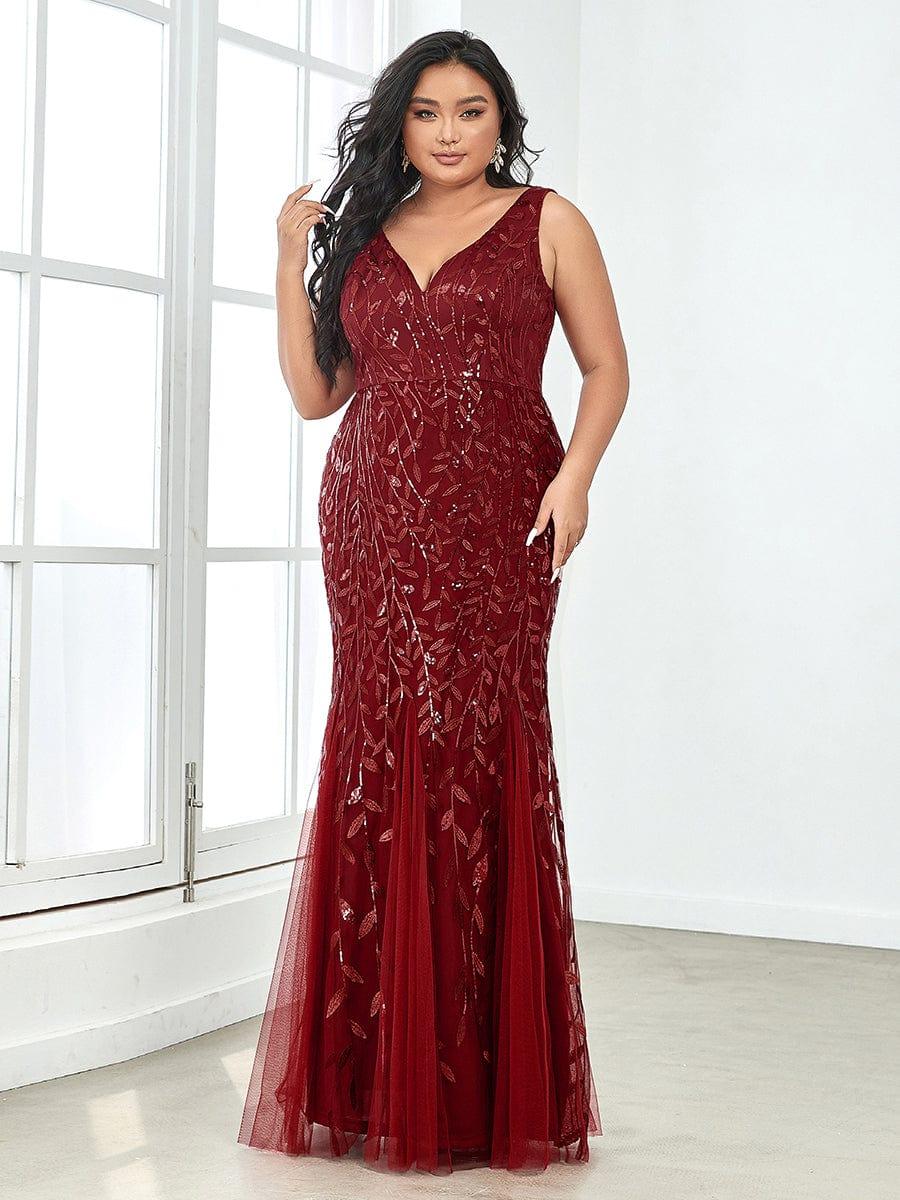 pretty ORIEL|Plus Size Maxi Sequin Formal Dresses & Gowns
