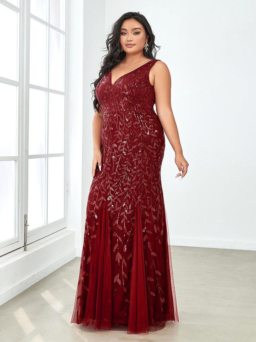 pretty ORIEL|Plus Size Maxi Sequin Formal Dresses & Gowns