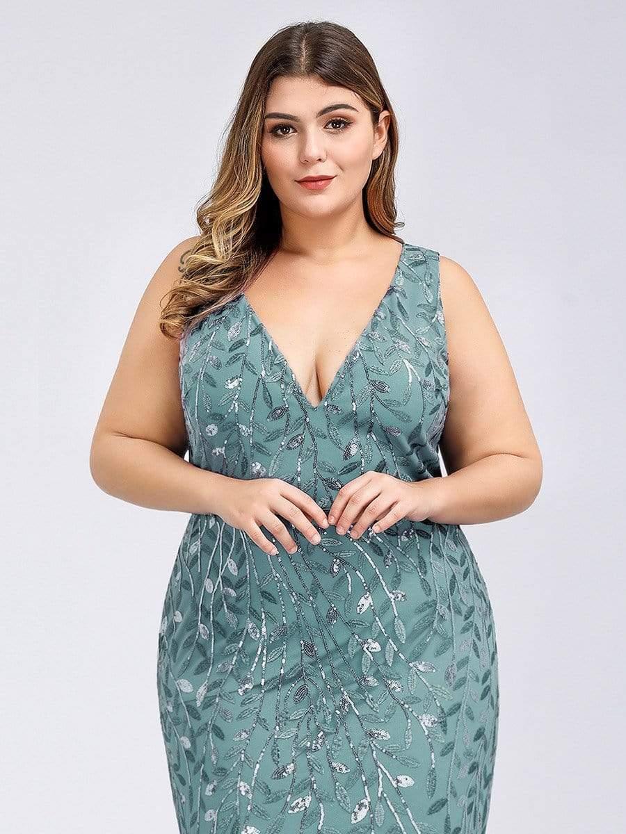 pretty ORIEL|Plus Size Maxi Sequin Formal Dresses & Gowns