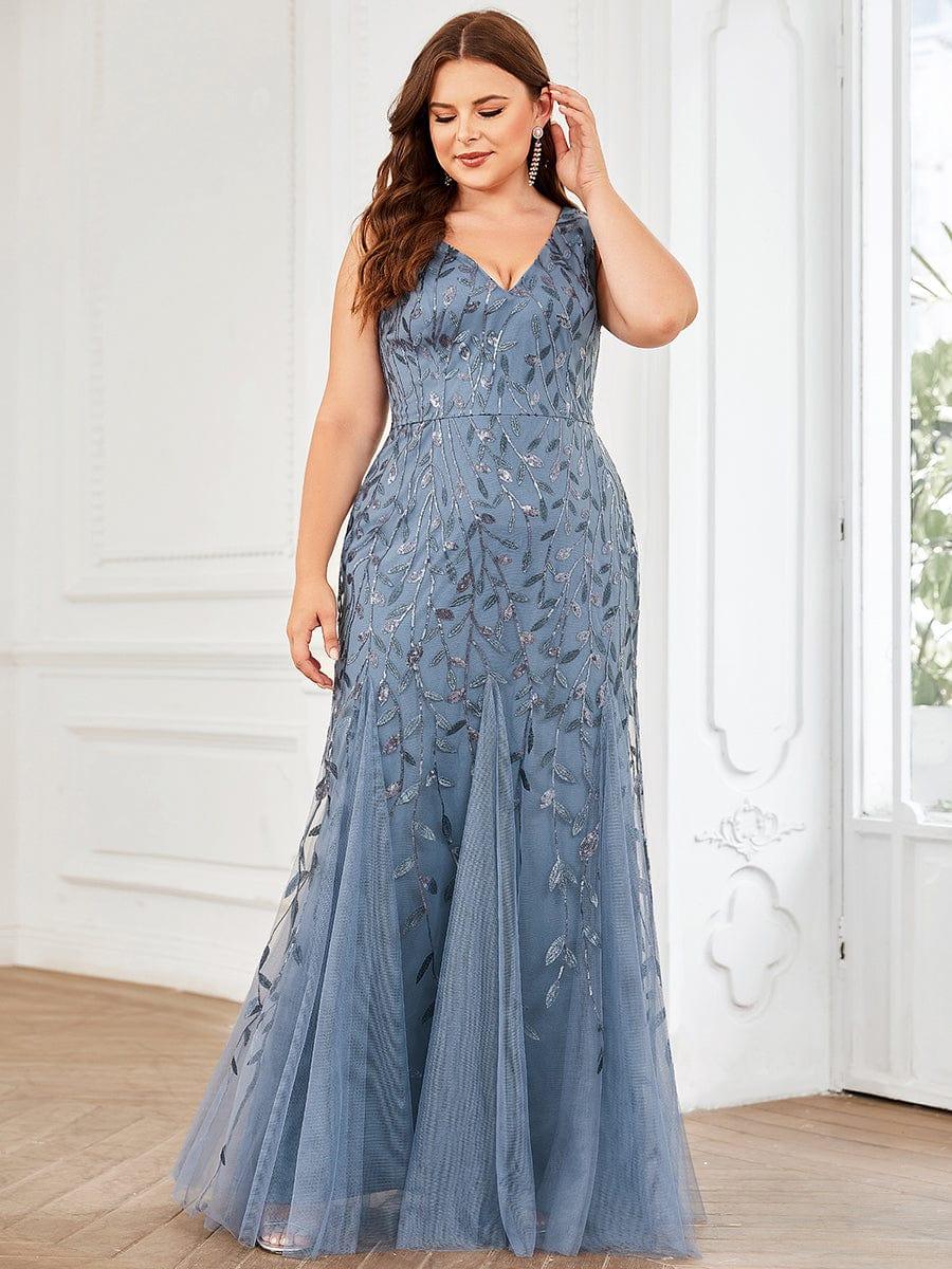 pretty ORIEL|Plus Size Maxi Sequin Formal Dresses & Gowns