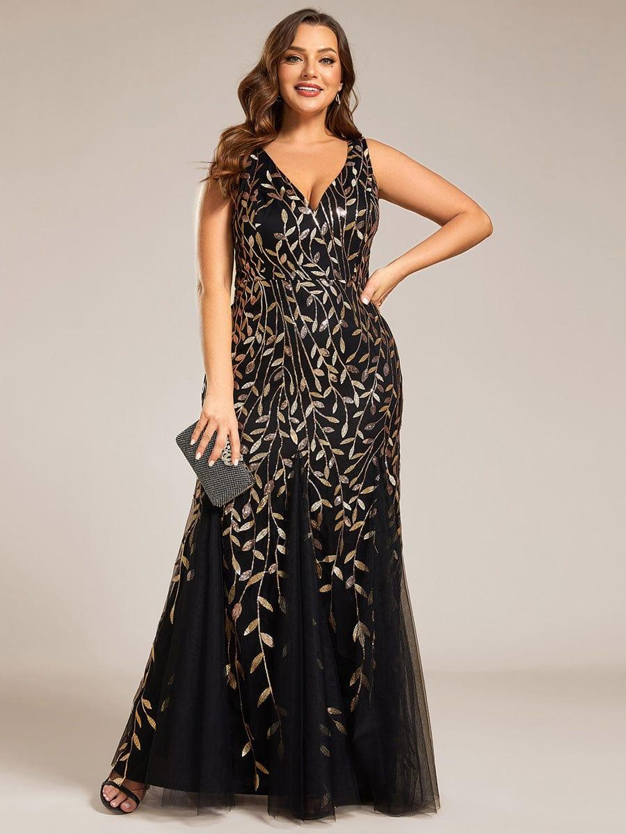 pretty ORIEL|Plus Size Maxi Sequin Formal Dresses & Gowns