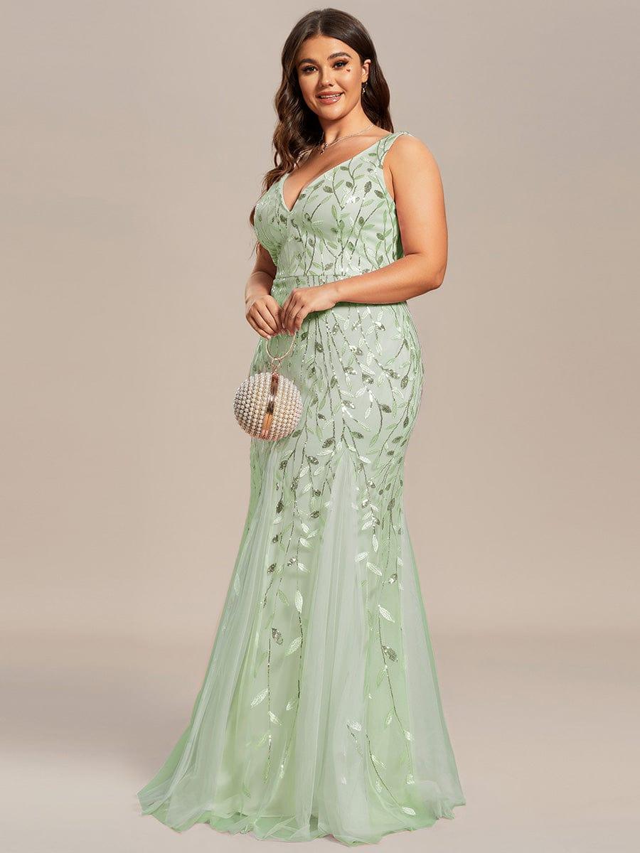 pretty ORIEL|Plus Size Maxi Sequin Formal Dresses & Gowns