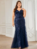 pretty ORIEL|Plus Size Maxi Sequin Formal Dresses & Gowns