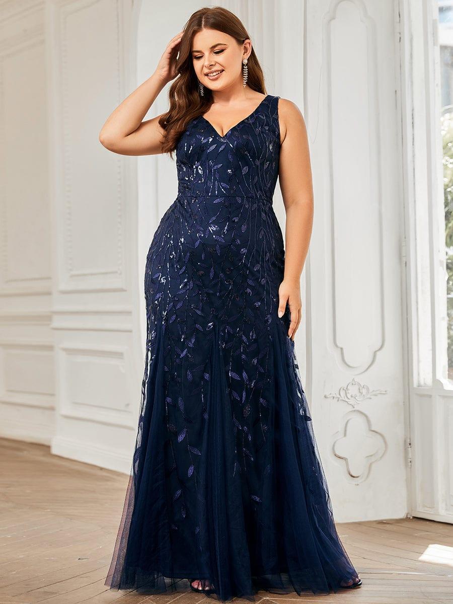 pretty ORIEL|Plus Size Maxi Sequin Formal Dresses & Gowns