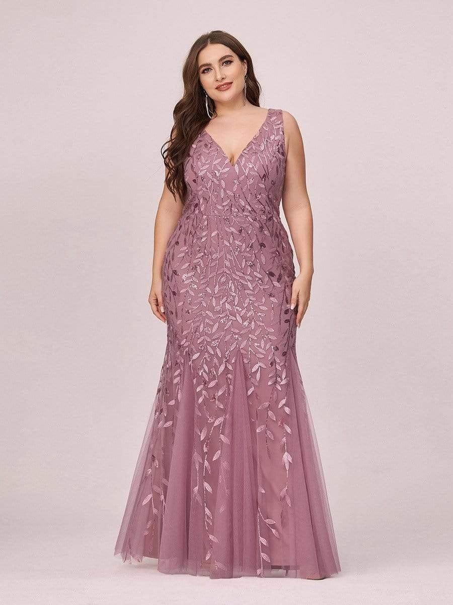 pretty ORIEL|Plus Size Maxi Sequin Formal Dresses & Gowns