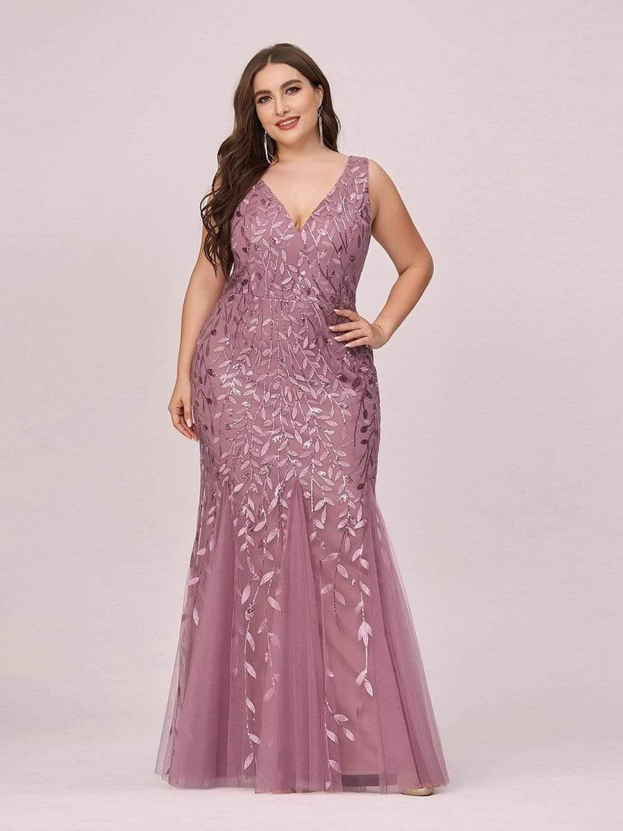 pretty ORIEL|Plus Size Maxi Sequin Formal Dresses & Gowns
