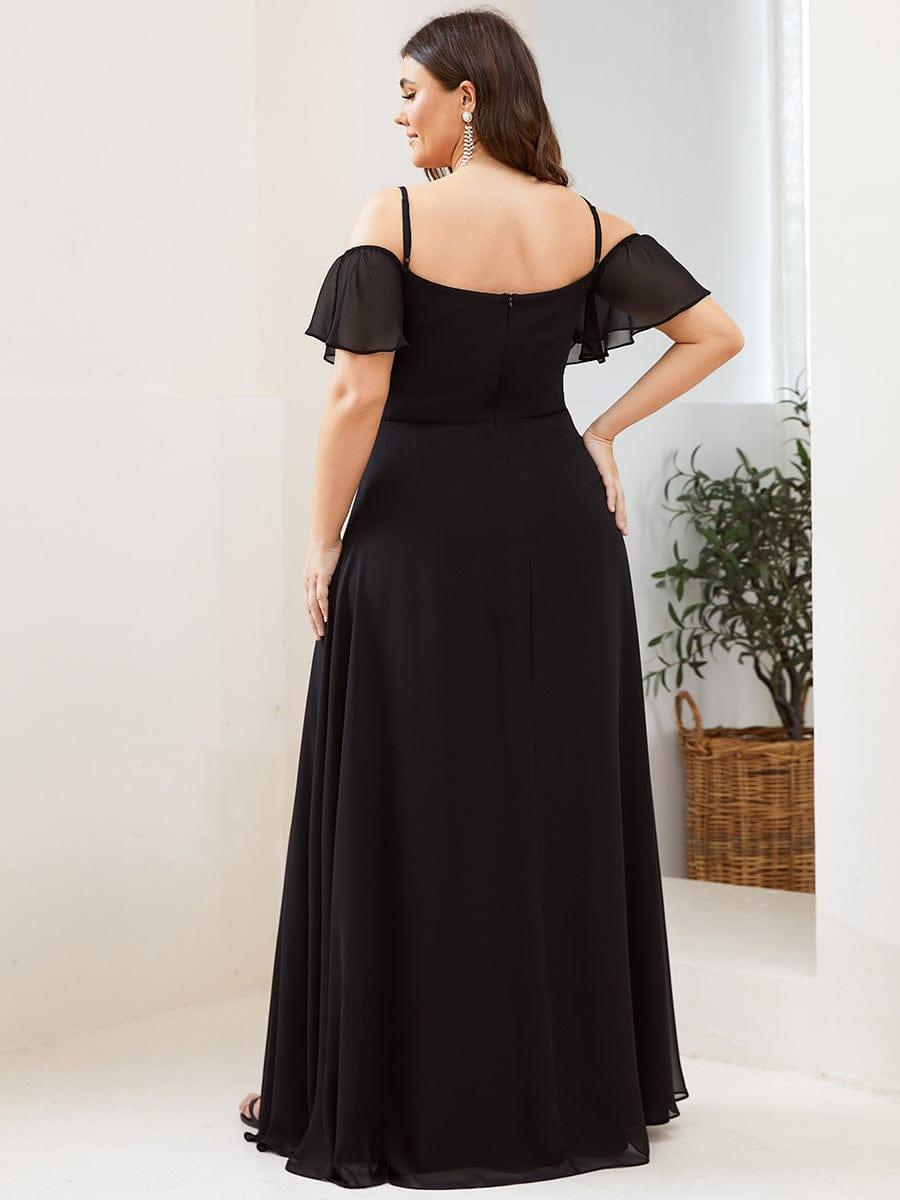 pretty REYA|Plus Size Cold Shoulder Formal Bridesmaid Dress with Side Slit