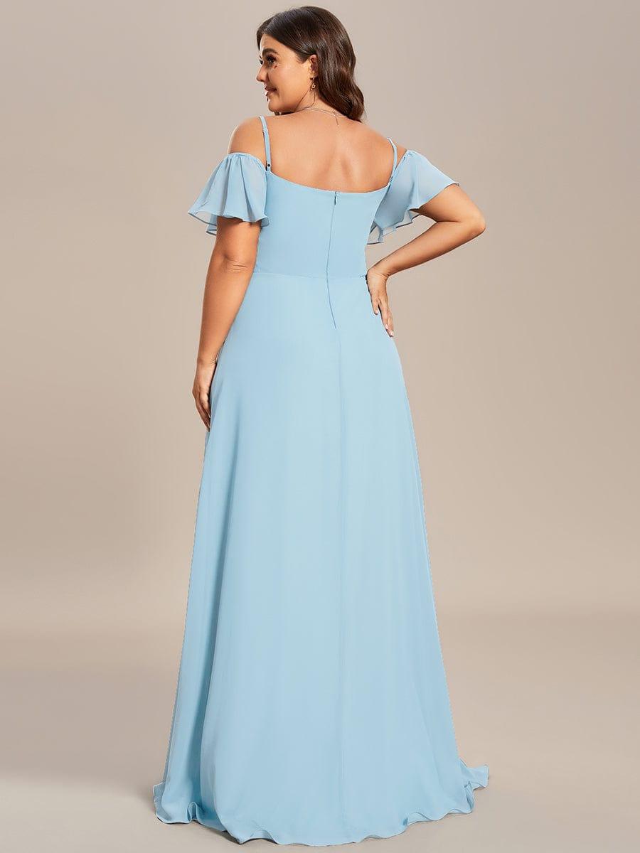 pretty REYA|Plus Size Cold Shoulder Formal Bridesmaid Dress with Side Slit