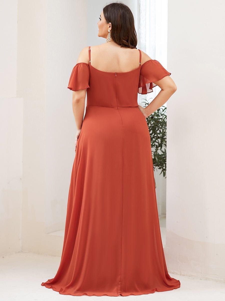 pretty REYA|Plus Size Cold Shoulder Formal Bridesmaid Dress with Side Slit