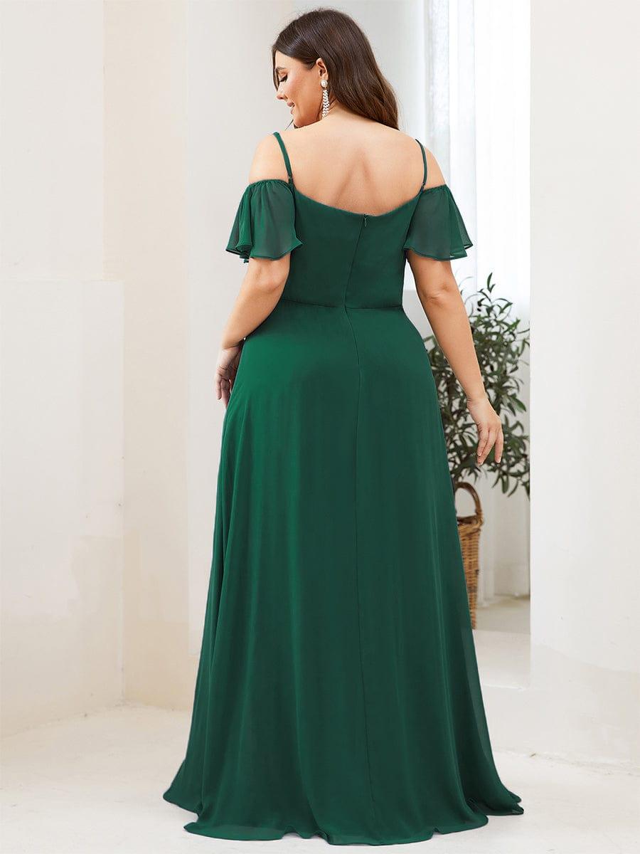 pretty REYA|Plus Size Cold Shoulder Formal Bridesmaid Dress with Side Slit